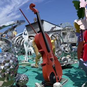Large Guitar Garden Statue