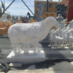 Stone Sheep Statue