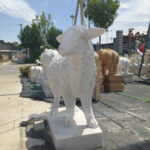Stone Sheep Statue