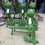 frog garden bench