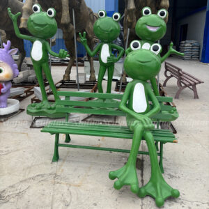 frog garden bench