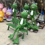 frog garden bench