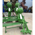 frog garden bench