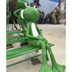frog garden bench