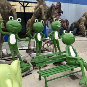 frog garden bench