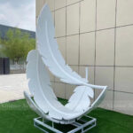 metal feather sculpture