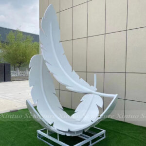 metal feather sculpture