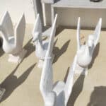 marble swan fountain