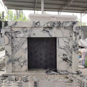 custom marble fireplace surround