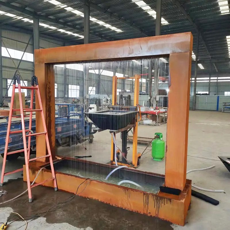 Corten Steel Rain Curtain Water Feature