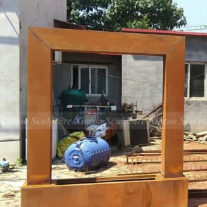 Corten Steel Rain Curtain Water Feature