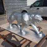 Geometric Leopard Statue