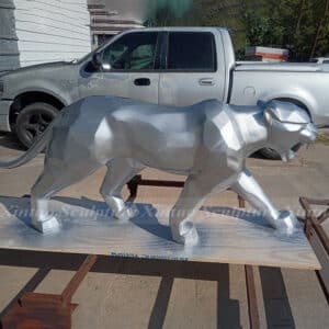Geometric Leopard Statue