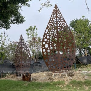 corten steel tree sculpture