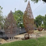 corten steel tree sculpture
