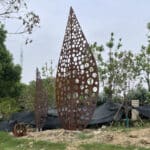 corten steel tree sculpture