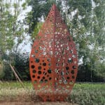corten steel tree sculpture